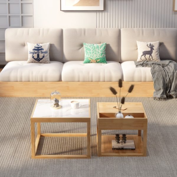 Modern Nordic Solid Wood Square Coffee Table