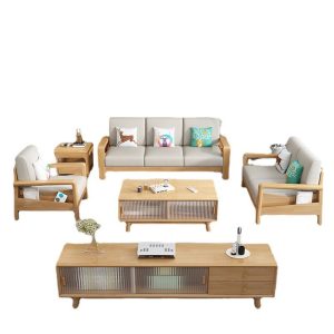 Modern Nordic Solid Wood Storage Sofa