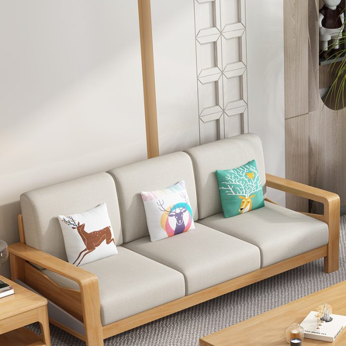 Modern Nordic Solid Wood Storage Sofa