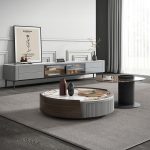 Modern Nordic TV Cabinet and Coffee Table with Stone Surface for Wholesale