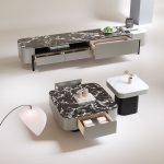 Modern Nordic TV Cabinet and Coffee Table with Stone Top
