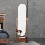 Modern Solid Wood Full-Length Mirror 