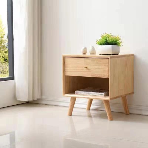 Solid wood bedside table