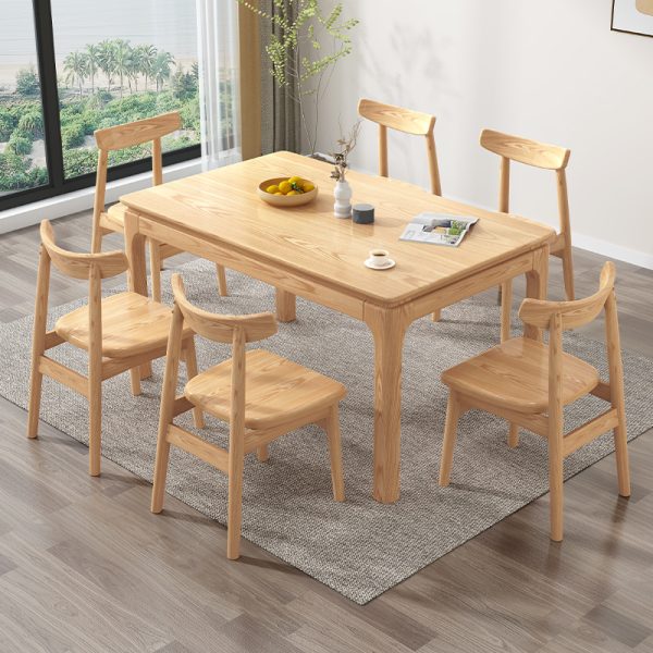 Minimalist Solid Wood Dining Table – Timeless Design for Modern Homes