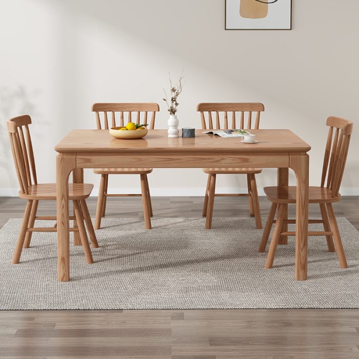 Minimalist Solid Wood Dining Table – Timeless Design for Modern Homes