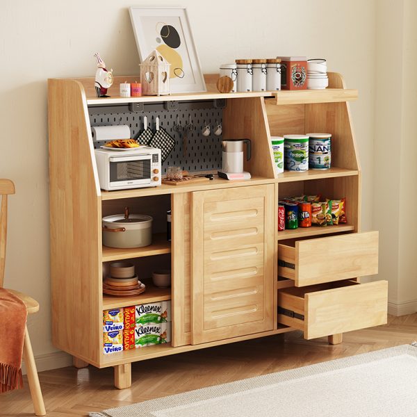 Nordic-Inspired Solid Wood Dining Sideboard 