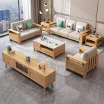 Nordic-Inspired Solid Wood Sofa