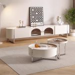 Nordic-Inspired TV Cabinet and Coffee Table with Metal Legs