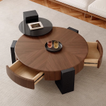 Nordic Minimalist Glass Coffee Table and TV Cabinet Set for Wholesale
