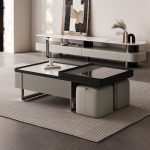 Nordic TV Cabinet and Coffee Table with Stone Surface for Wholesale