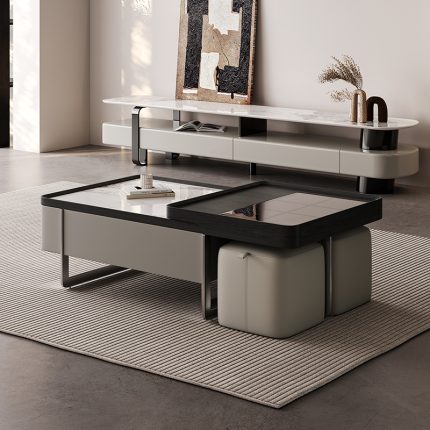 Nordic TV Cabinet and Coffee Table with Stone Surface for Wholesale