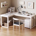 Nordic simple corner desk solid wood L-shaped