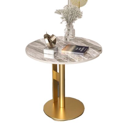 Modern Rock Plate Coffee Table with Metal Base for Wholesale