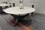 Contemporary Rock Slab Coffee Table with Strong Metal Base for B2B Market-XBK-823