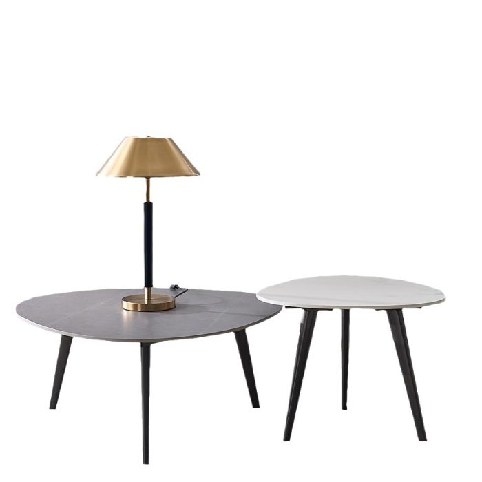 Elegant Stone Coffee Table with Metal Base for Wholesale