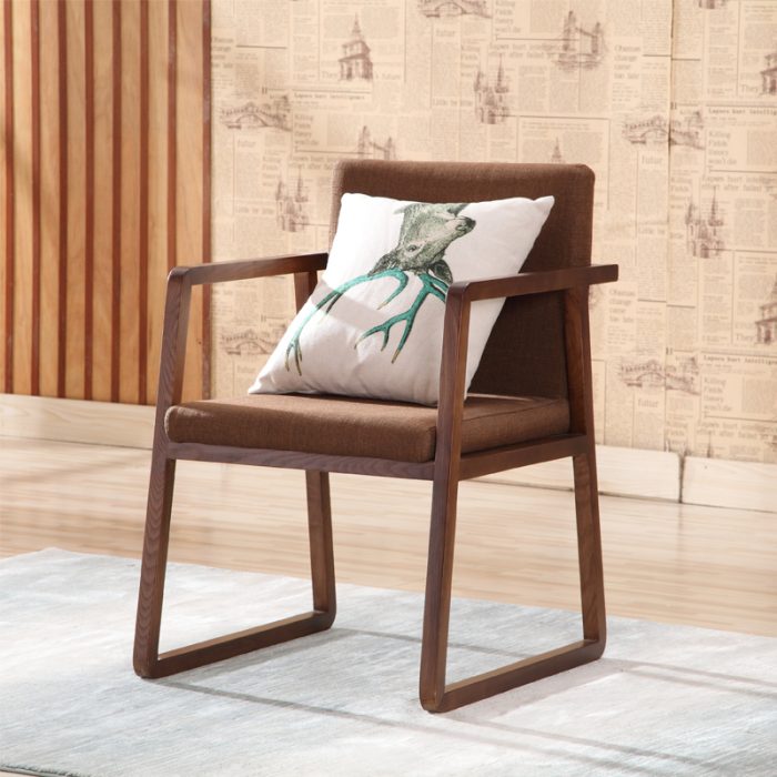 Modern Wooden Frame Cushioned Armchairs with Leather/Fabric Upholstery-XBK-002