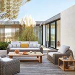 Delight in leisure with a comfortable outdoor sofa.