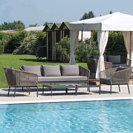 Relax in comfort with an elegant outdoor sofa.