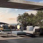 Swing into comfort with a modern outdoor sofa.