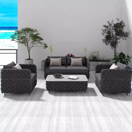 Experience elegance in your backyard with a luxury sofa.
