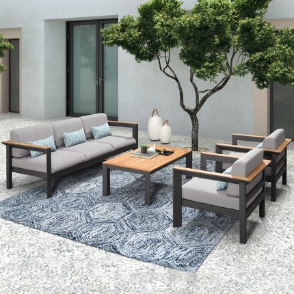 Enjoy nature with a chic outdoor sofa.