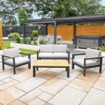 Enjoy nature with a chic outdoor sofa.