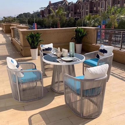 Enjoy seamless outdoor dining with premium furniture choices.