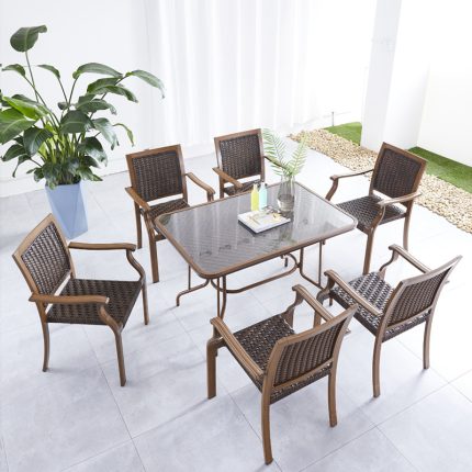 Elevate your exterior space with sophisticated dining options.