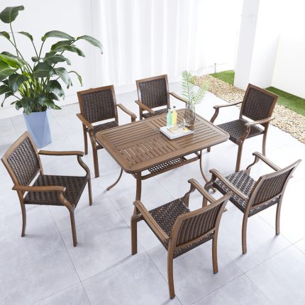 Elevate your exterior space with sophisticated dining options.