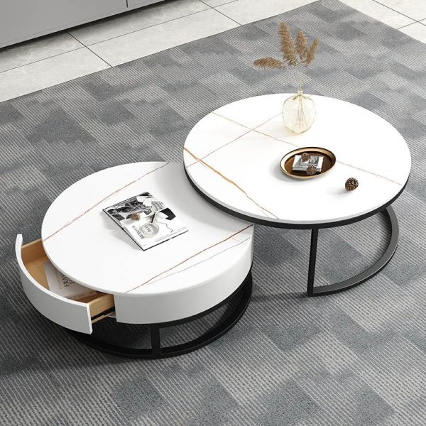 Luxury-Inspired Ceramic Stone Coffee Table