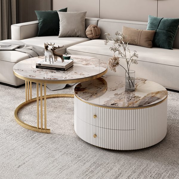 Luxury-Inspired Ceramic Stone Coffee Table