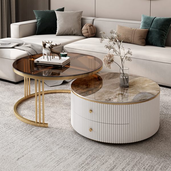 Luxury-Inspired Ceramic Stone Coffee Table