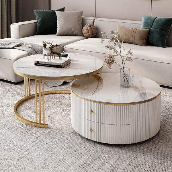 Luxury-Inspired Ceramic Stone Coffee Table