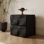 Space-Saving Solid Wood Modular Ripple Cabinet – Nordic Minimalist Style