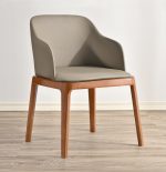Contemporary Wooden Frame Cushioned Chairs with Leather/Fabric Upholstery for Retailers-XBK-A09