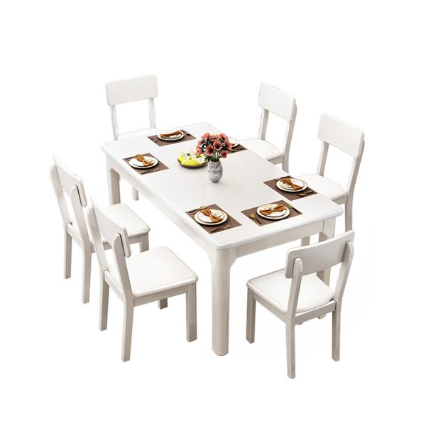 Scandinavian All Solid Wood Rectangular Dining Table and Chairs-HB-L602#