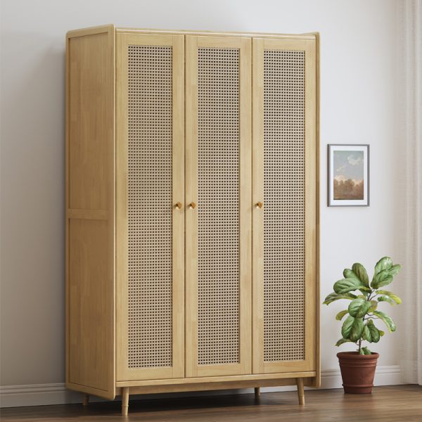 Rattan Woven Solid Wood Wardrobe