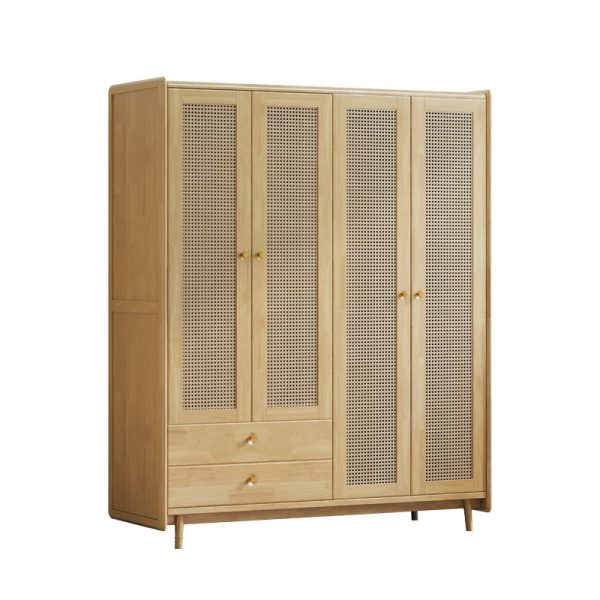 Rattan Woven Solid Wood Wardrobe