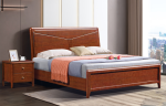 Scandinavian Minimalist Solid Wood Double Bed for Retailers