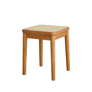 OEM Contemporary Asian Dressing Stools - Solid Ashwood Makeup Seat with Storage Drawer