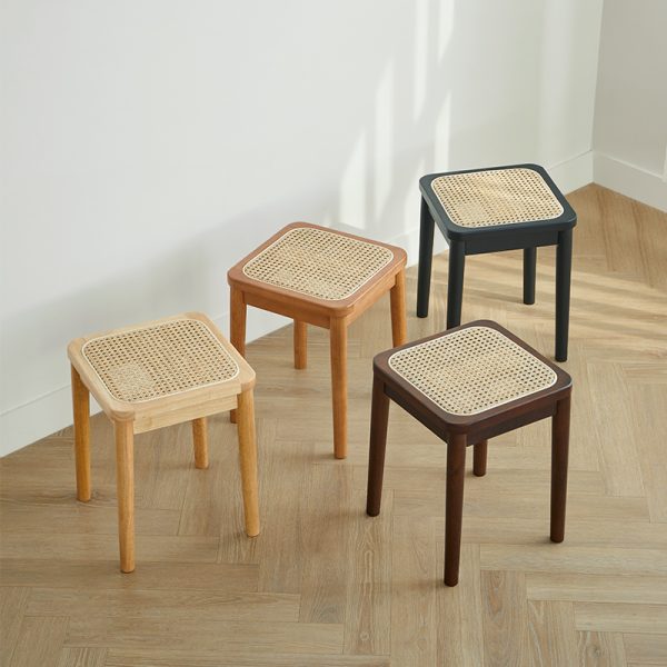 OEM Contemporary Asian Dressing Stools - Solid Ashwood Makeup Seat with Storage Drawer