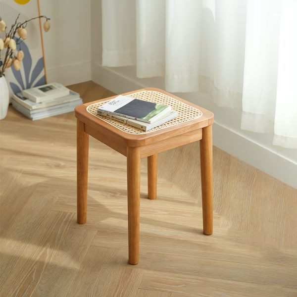 OEM Contemporary Asian Dressing Stools - Solid Ashwood Makeup Seat with Storage Drawer