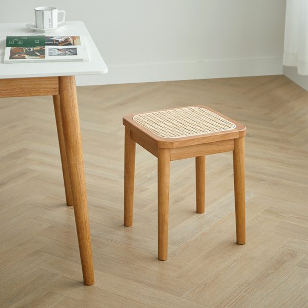 OEM Contemporary Asian Dressing Stools - Solid Ashwood Makeup Seat with Storage Drawer