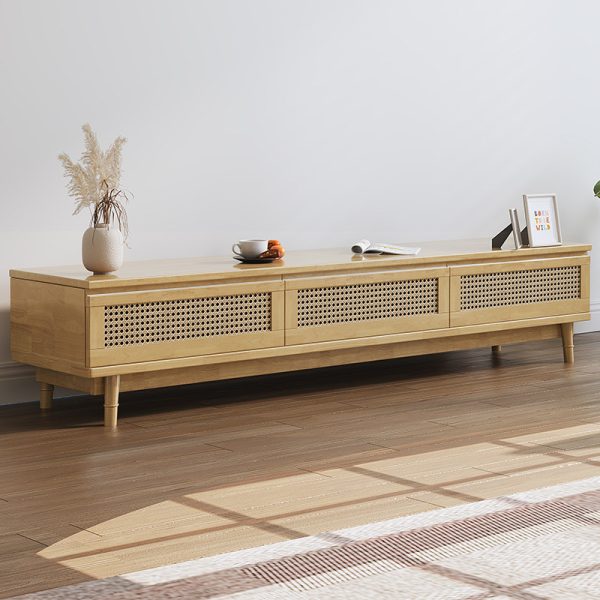 Rattan Solid Wood TV Cabinet