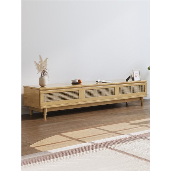 Rattan Solid Wood TV Cabinet