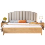 The rubberwood solid bed is a fusion of durability and modern style.