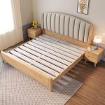 The rubberwood solid bed is a fusion of durability and modern style.