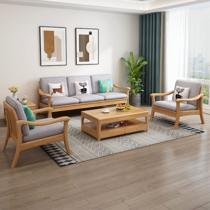 Scandinavian Solid Wood Sofa