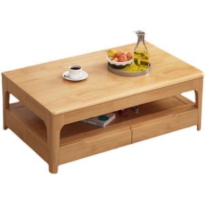 Scandinavian Style Solid Wood Coffee Table for Contemporary Homes