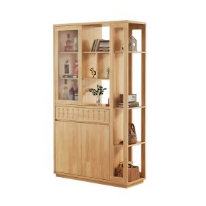 Scandinavian Style Solid Wood Storage Cabinet for Living Room